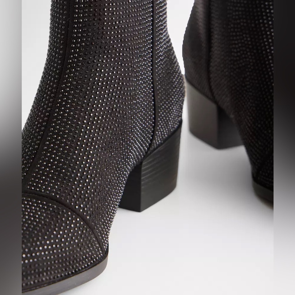 Buckle Rhinestone Ankle Boot - Picture 3 of 7